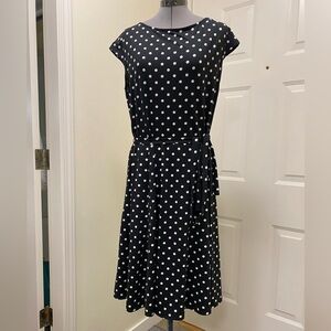 Wallis Black & White Polka Dot sleeveless women’s dress size 12